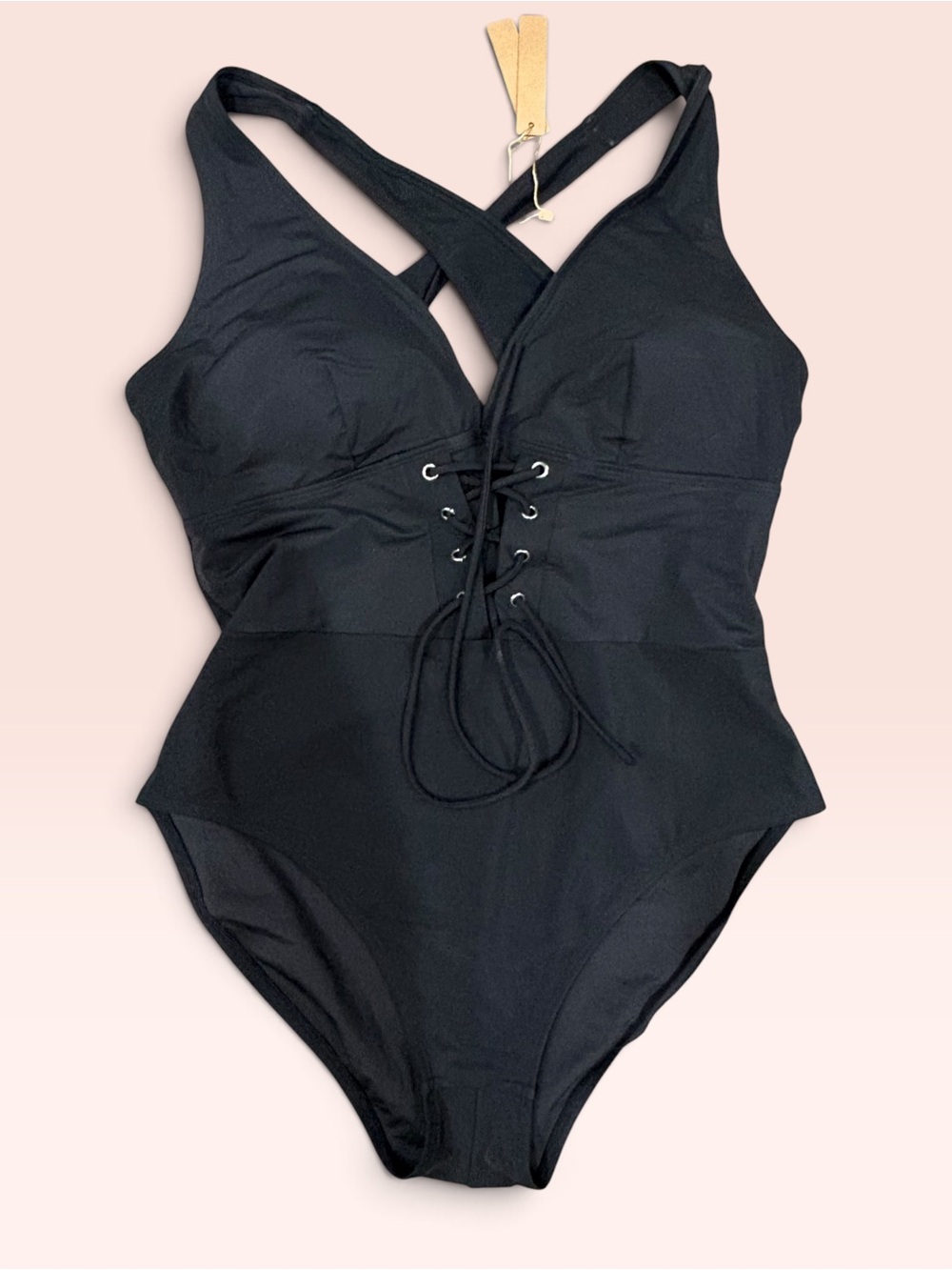 SHAPELLX Tummy Control One Piece Swimsuit Push Up Bathing Suit V Neck Size XL - Picture 5 of 8